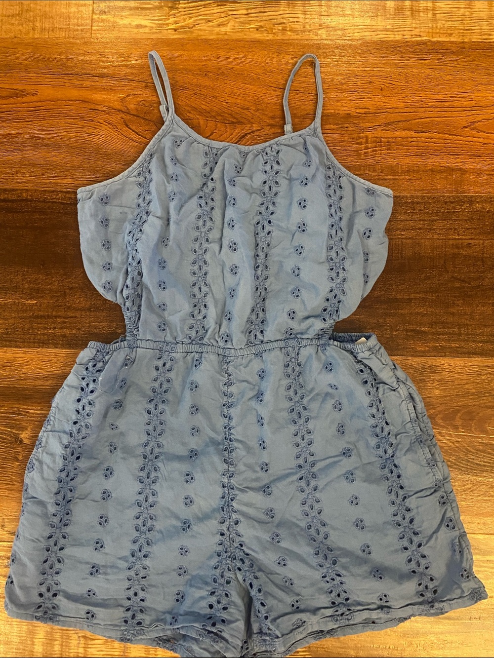 abercrombie kids Blue Eyelet Romper